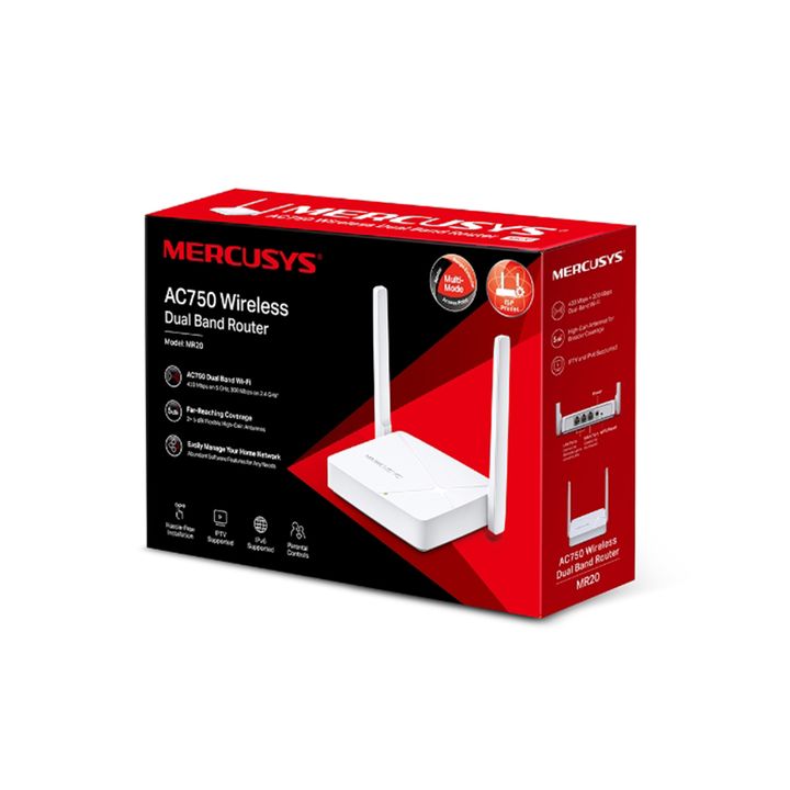 Router 4P Mercusys MR20 AC750 Dual Band - Vista 4
