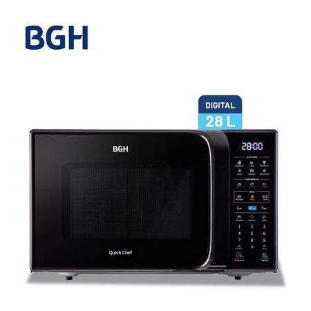 Microondas BGH QuickChef Digital Eco con Grill Negro 28L