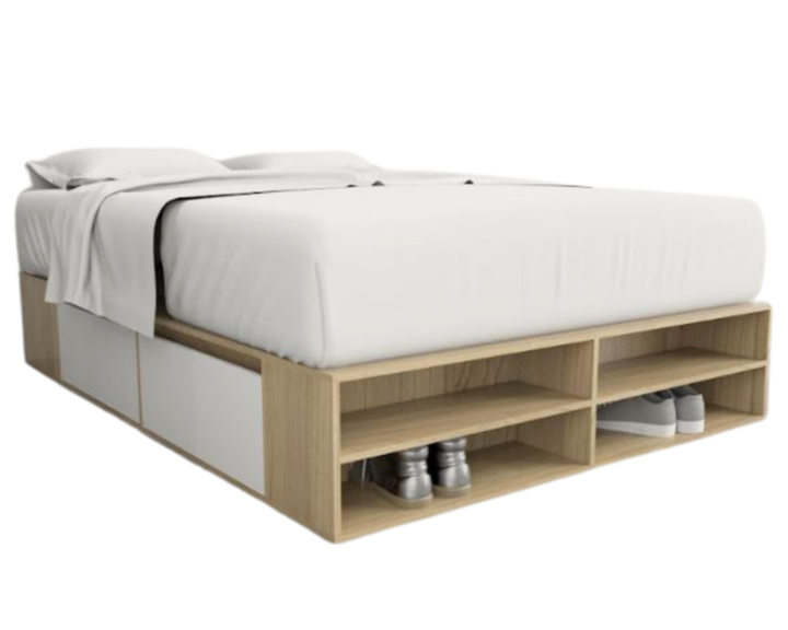 Base Cama Box Linea Minimal 1.40m 4 Cajones Con Estantes 6442 Olmo/Everest Tables - Vista 7