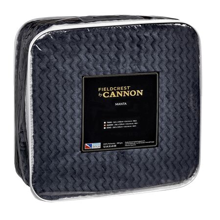 Manta De Microfibra Cannon Jacquard Original Medida Queen Azul