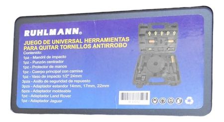 Kit Extractor Ruhlmann de Tuercas Anti Robo 16 Piezas