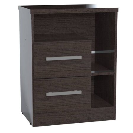 MESA DE LUZ ORLANDI WE 113 PREMIUM - WENGUE, 2 CAJONES REVERSIBLES