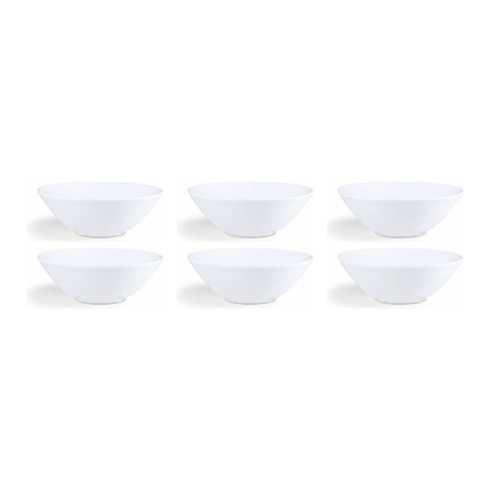 Set 6 Bowl Ensaladera 18 Cm Porcelana Tramontina Paula Blanco