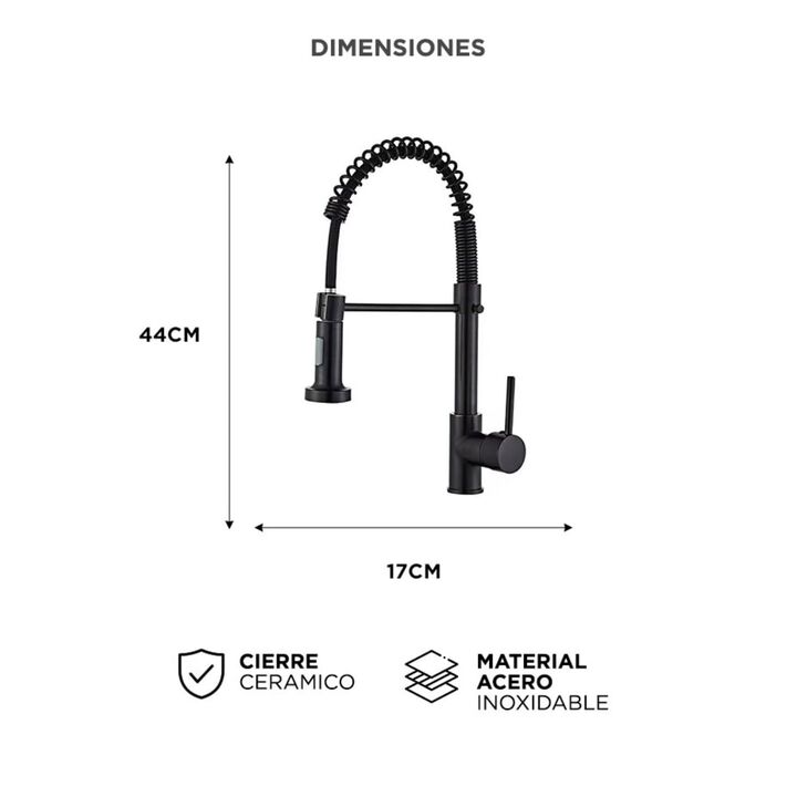 Griferia Extensible Para Cocina Gadnic Canilla Monocomando Flexible - Vista 6