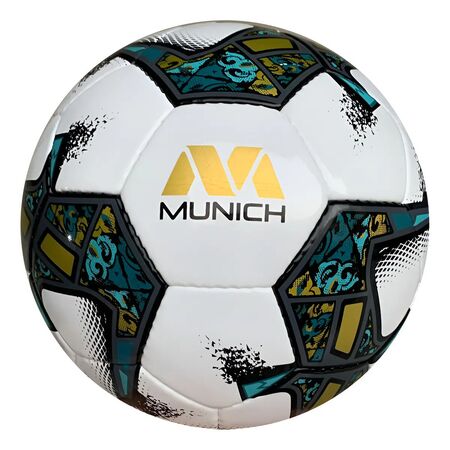 Pelota Futbol Munich Elite Quality Pro Futsal Medio Pique  Azul Petroleo / Dorado