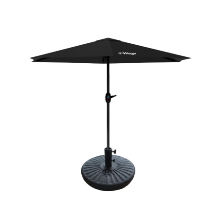 Combo Sombrilla Parasol Recto con Soporte Circular Waggs Negra