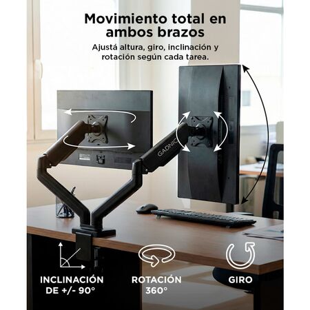 Brazo De Monitor Dual Gadnic Soporte Con Resorte Mecánico