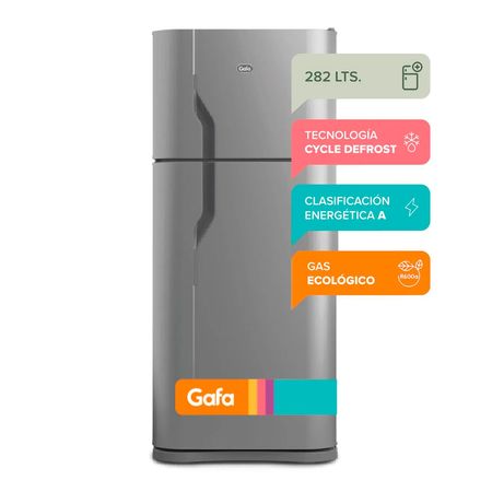 Heladera Gafa Hgf358afp 282lts Cíclica Con Freezer Plata