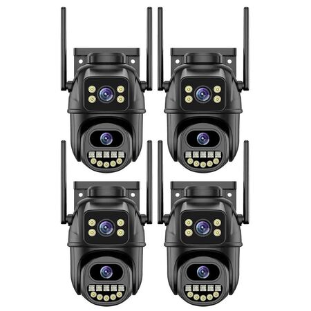 Combo: X4 Cámaras de Seguridad Dalton Doble Exterior / Interior Leds 4K Negra DA-CAM08