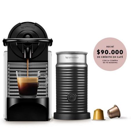 Cafetera Nespresso Pixie Silver Curva + Aeroccino A3KD62-AR-SI-NE-LOCAL