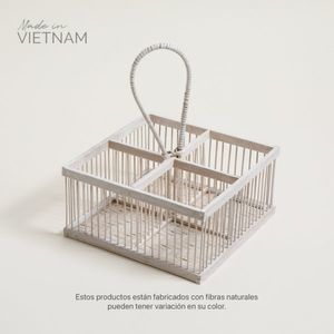 ORGANIZADOR 4 DIVISIONES HANOI BLANCO 20X10CM