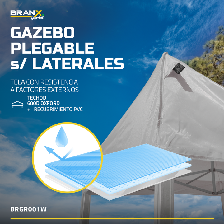 GAZEBO VERDE SIN LATERALES 3x3 mts - Vista 6