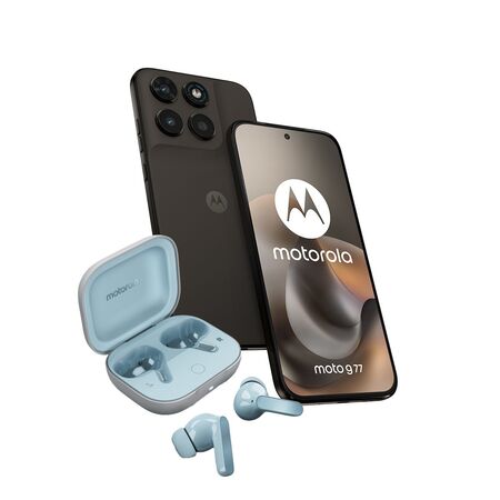 Combo Moto G77 8+256GB Black Olive + Moto Buds Guitar Illusion Blue