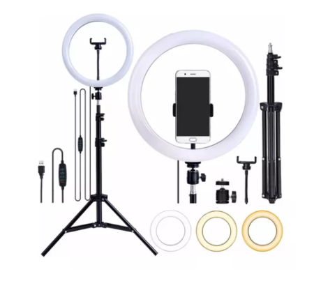 Aro De Luz Led 26 Cm Con Trípode 2 Metros