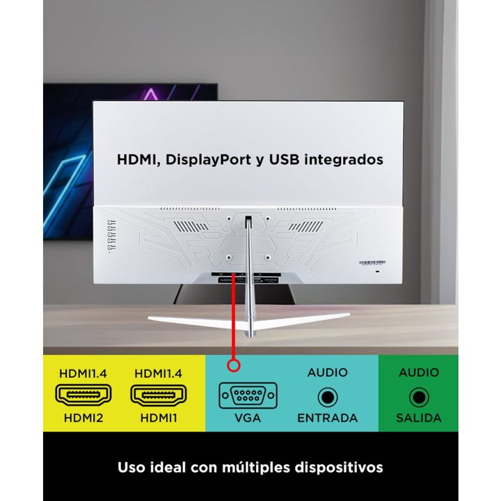 Monitor Gaming Gadnic 27 Plana IPS FHD 165 Hz Sin Bordes 1 Ms - Vista 5