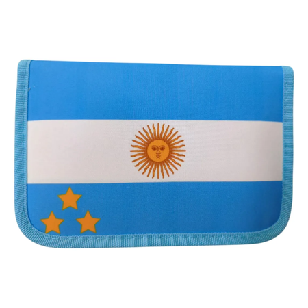 Cartuchera Escolar Argentina 1 Piso Con Útiles Sl6801 Shine Celeste