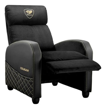 Sillon Gamer Cougar Ranger Elite Gold Tapizado De Terciopelo Negro