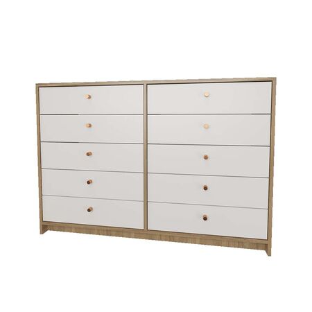 COMODA CHIFONIER DE 10 CAJONES 1,27M OLMO/EVEREST
