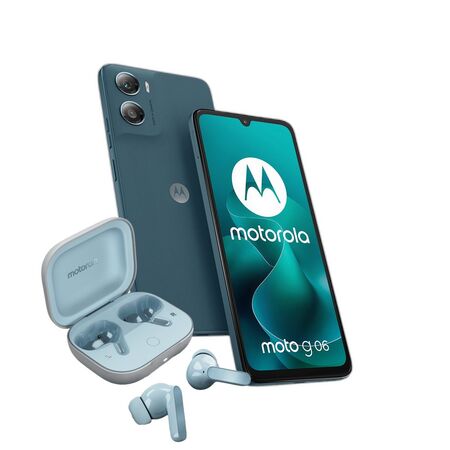 Combo Moto G06 4+64GB Tapestry + Moto Buds Guitar Illusion Blue