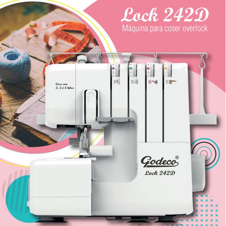 Maquina De Coser Overlock Brazo Libre Godeco Lock 242d - Vista 3