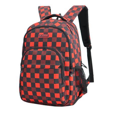 Mochilas Kossok Piem Super Reforzada Gran Capacidad Urbana Cuadrille rojo Rayas