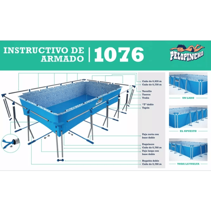 Pileta Pelopincho 1076 4.45x2.25x0.80 8000lts Pp076 - Vista 2