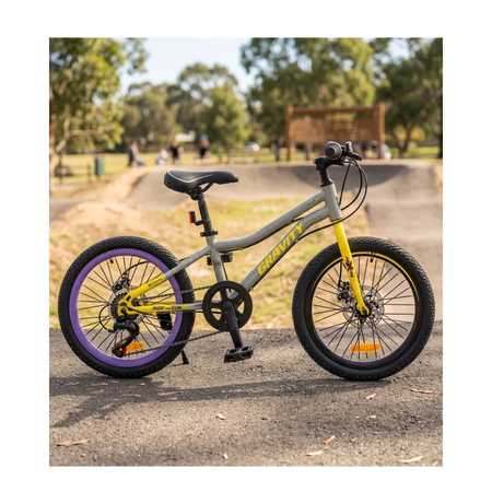 Bicicleta Gravity Roam R20 Infantil Gris Amarillo 