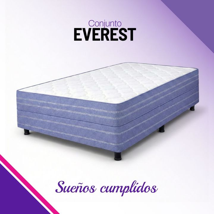 Conjunto Sommier y Colchón Elite Everest 1 Plaza (80x190 cm) - Espuma Alta Densidad - Vista 3