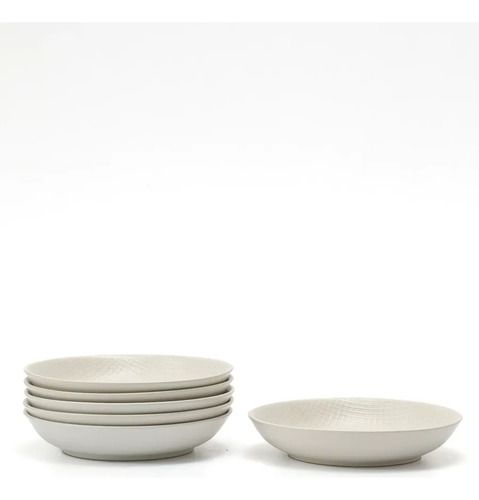 Set 6 Platos Hondo 20.6cm Kiki Off-white Porcelana Vajilla Beige - Vista 1