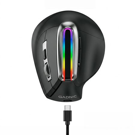 Mouse Inalambrico Vertical Ergonomico Gadnic RGB 500mAh USB C Dual 2 4G 6 Botones