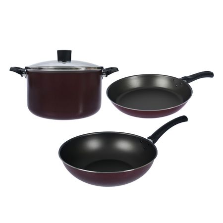 Bateria de Cocina Olla Sarten Wok Aston Bordo 