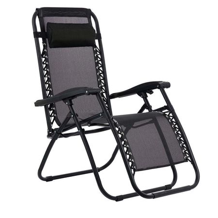 Reposera Garden Life Metal Negro Reclinable