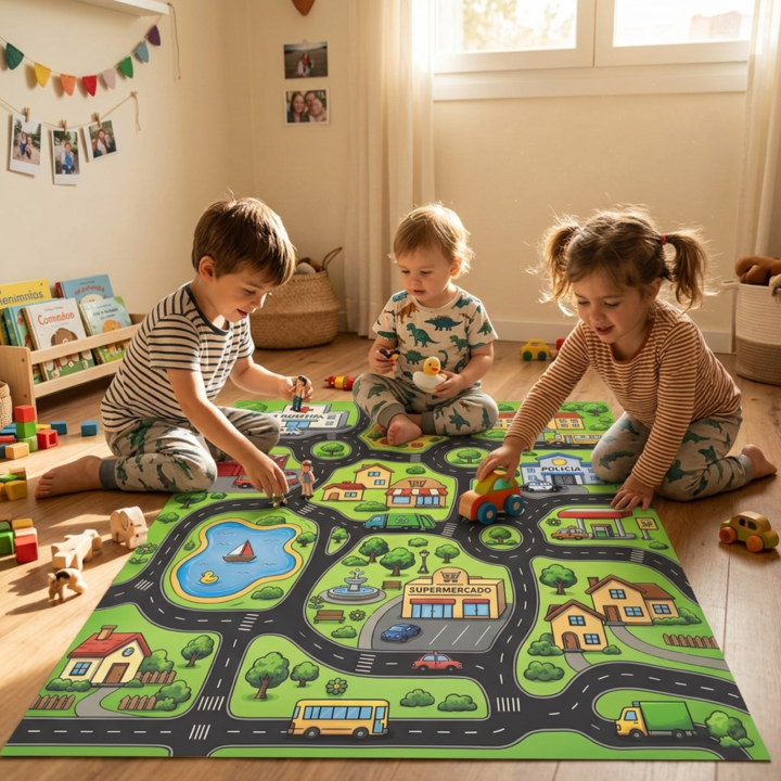 Alfombra Vinílica Infantil Pista Ciudad Niños Shade Master - Vista 2