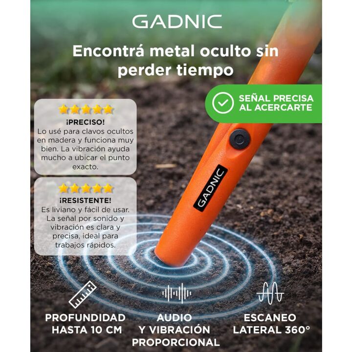 Detector De Metales Gadnic Con Indicador De Profundidad - Vista 2