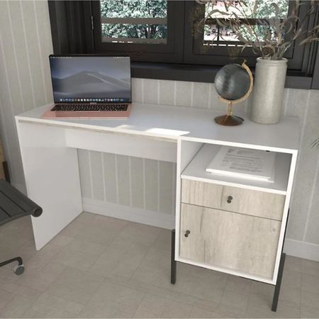 Escritorio DS Home 1 Puerta Everest Nevado Blanco 125x77x45 cm