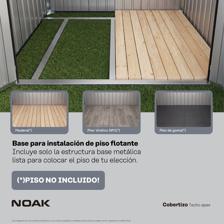Cobertizo Depósito 181x195x151cm Noak Negro Acero Galvanizado - Vista 4