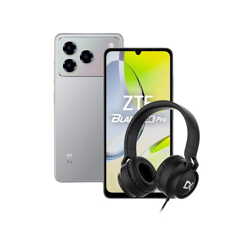 Combo ZTE A56 Pro 128GB 12GB RAM Grey + Auricular Vincha Dekkin USB-C