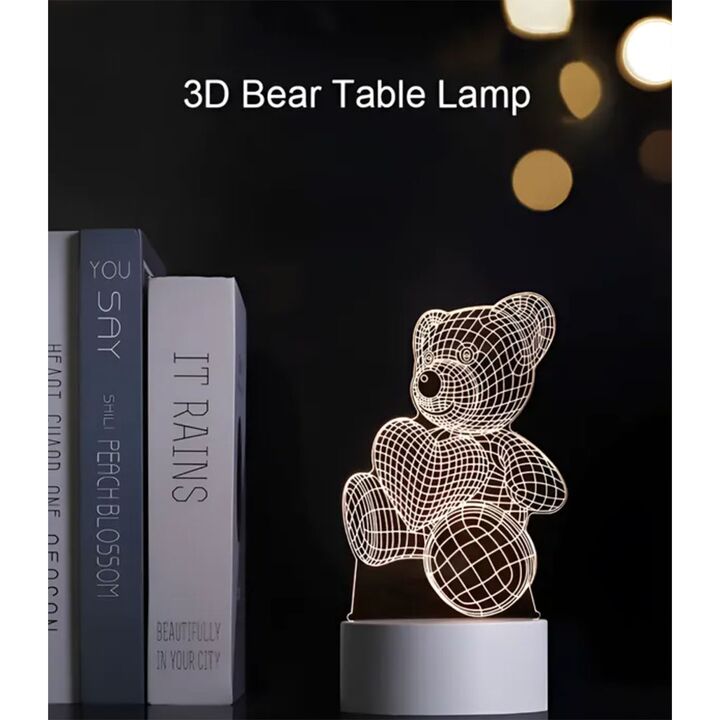 Lampara LED 3D – Figura OSITO– Luz Calida USB - Vista 2