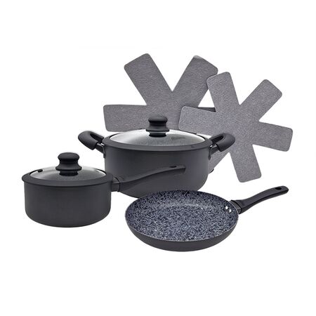 Bateria de cocina - 7Pz Granito Negro