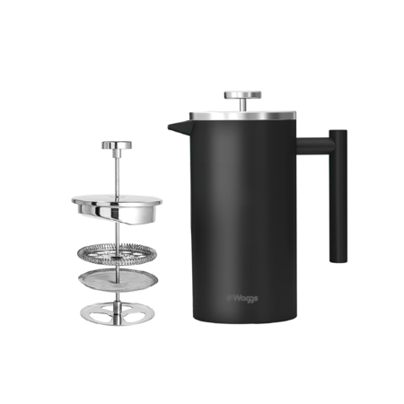 Cafetera Prensa Francesa Embolo Waggs Acero Inoxidable 350ml Negro