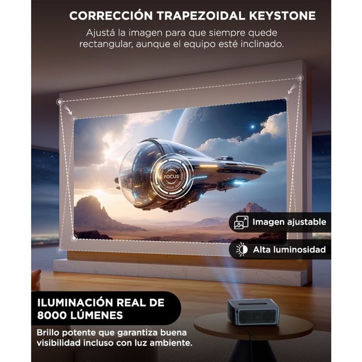 Proyector Gadnic 8000 Lúmenes Dolby 90w - Vista 5