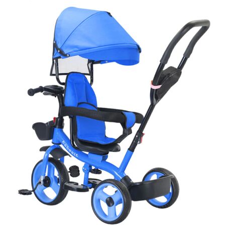 Triciclo Con Barral Y Capota Con Asiento Giratorio 360° Azul Bebesit Sl-1870-v1b Joy Premium