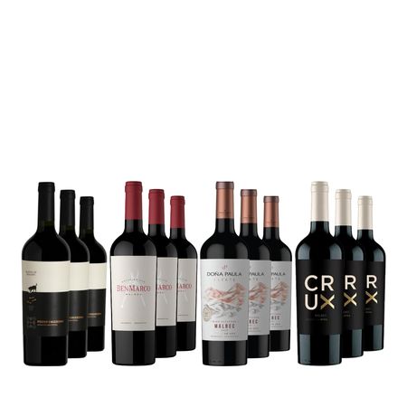 Vinos Tintos Malbecs Valle de Uco Seleccion x 12 Con Estuche