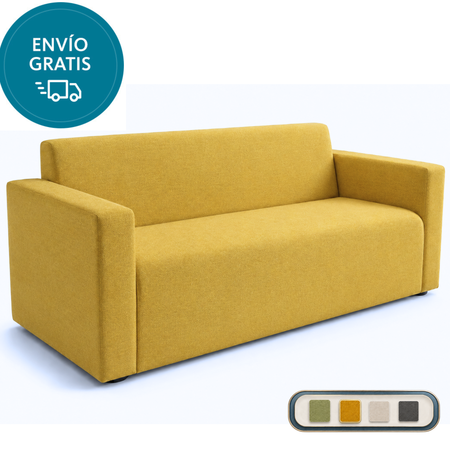 Sillon Sofa 3 Cuerpos Grafton Girasol. Moderno Lino Antimanchas