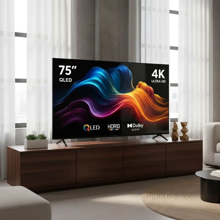 Smart Tv 75 Pulgadas Enova Qled 4k Uhd Google Tv - Vista 2