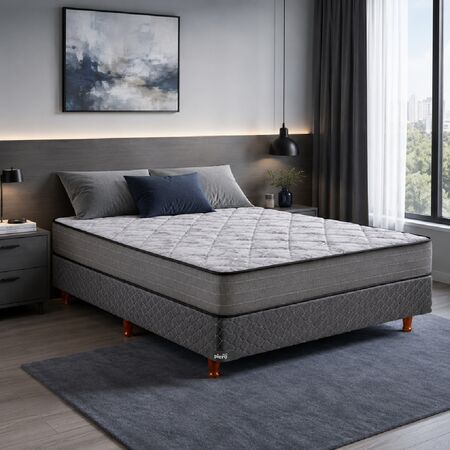 Sommier Y Colchon Piero Nova 190X140X25 Espuma Alta Densidad