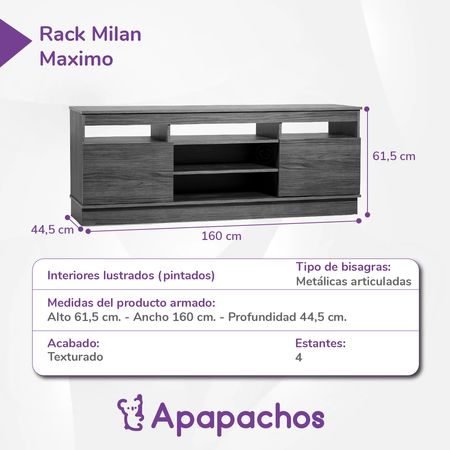 Combo de Entretenimiento Milan Rack y Panel Flotante para TV Pinot