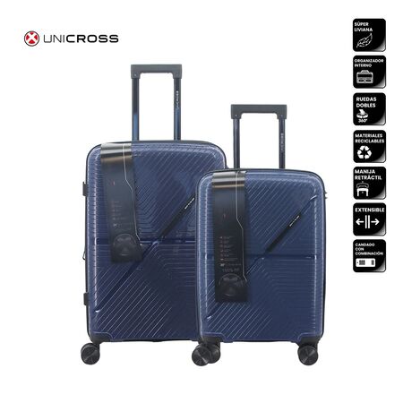 Set Valijas Azul Unicross PP 20 y 24