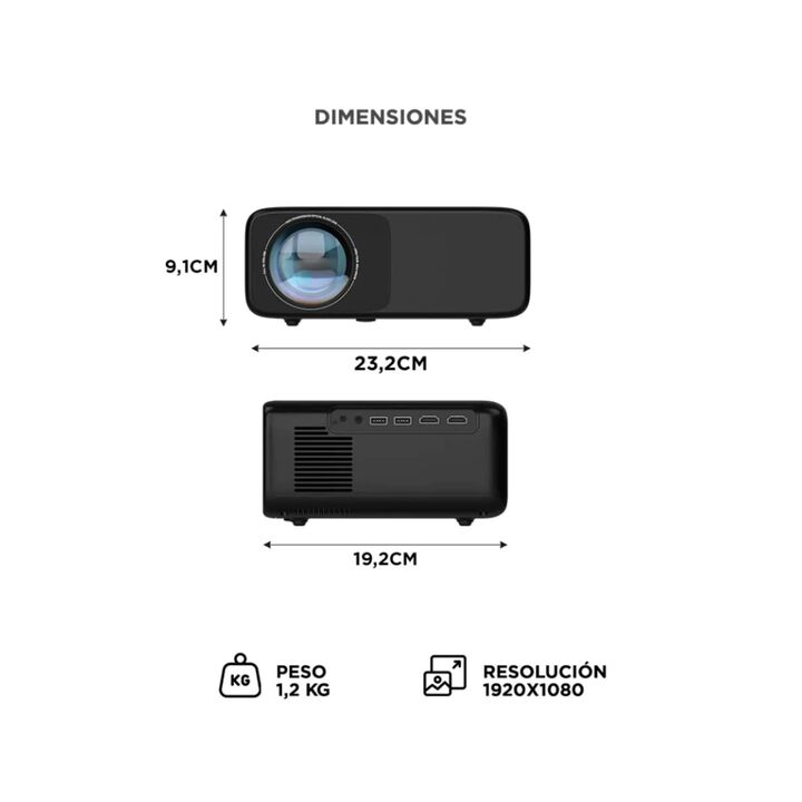 PROYECTOR GADNIC MIRROR MINI (C:NEGRO PROJ0048) - Vista 2