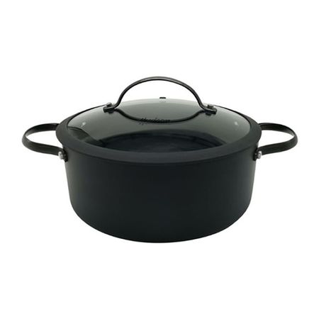 Cacerola De Aluminio Antiadherente Hudson Total Black 28 Cm Negro